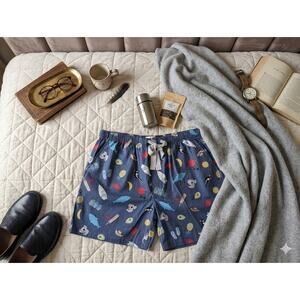 NWT Peter Alexander Men's L Blue Retired Australian Novelty Print Pajama Shorts